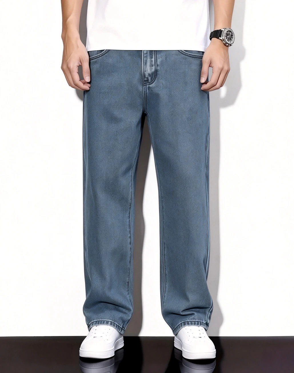 Men'S Straight Leg Denim Pants, Men'S Classic Design Jeans, Versatile for All Seasons - Image 3