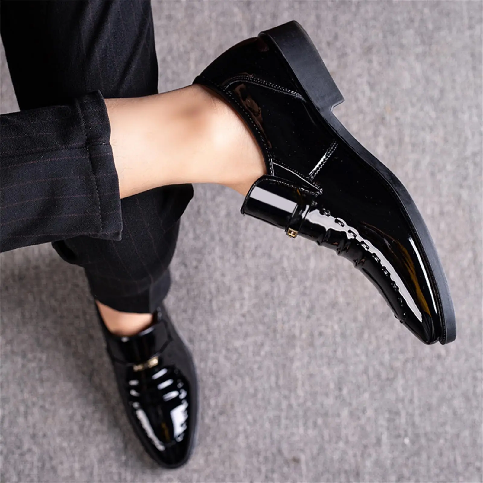 Men's Dress Loafers Slip On Casual  Loafer Dress Shoes High Gloss  Perfect for Tuxedo wear - Image 6