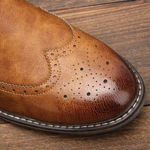 Ankle Boots Casual Brand Brogues Boots Comfortable High quality classic anti slip versatile plus size Leather Boots - Thumbnail Image 2