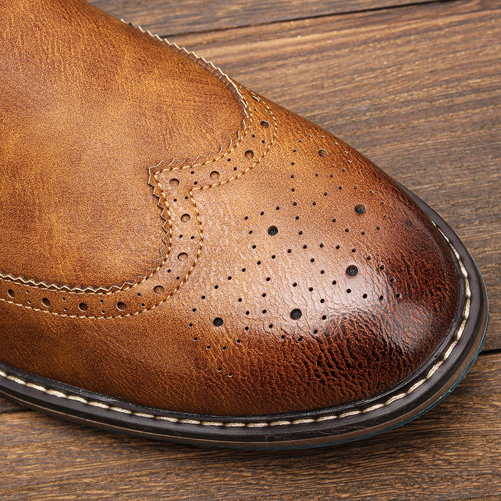 Ankle Boots Casual Brand Brogues Boots Comfortable High quality classic anti slip versatile plus size Leather Boots - Image 2