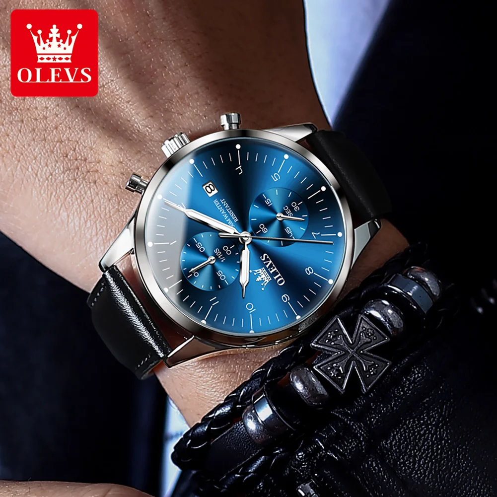 Original Men's Watches Luxury Top Brand Leather Strap Quartz Male WirstWatch Waterproof Date Business Quartz Watch for Man - Image 2