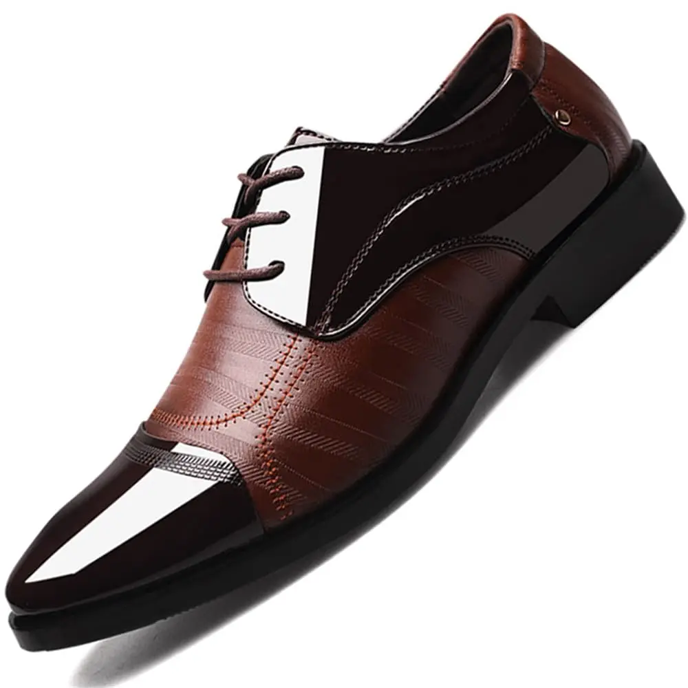 Men's Dress Shoes Business Oxfords Patent Leather Dress Shoes - Image 7
