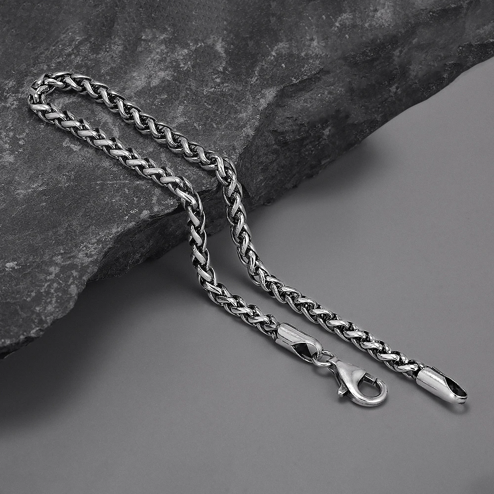 3mm 925 Sterling Silver Wheat Chain Bracelet - Image 4