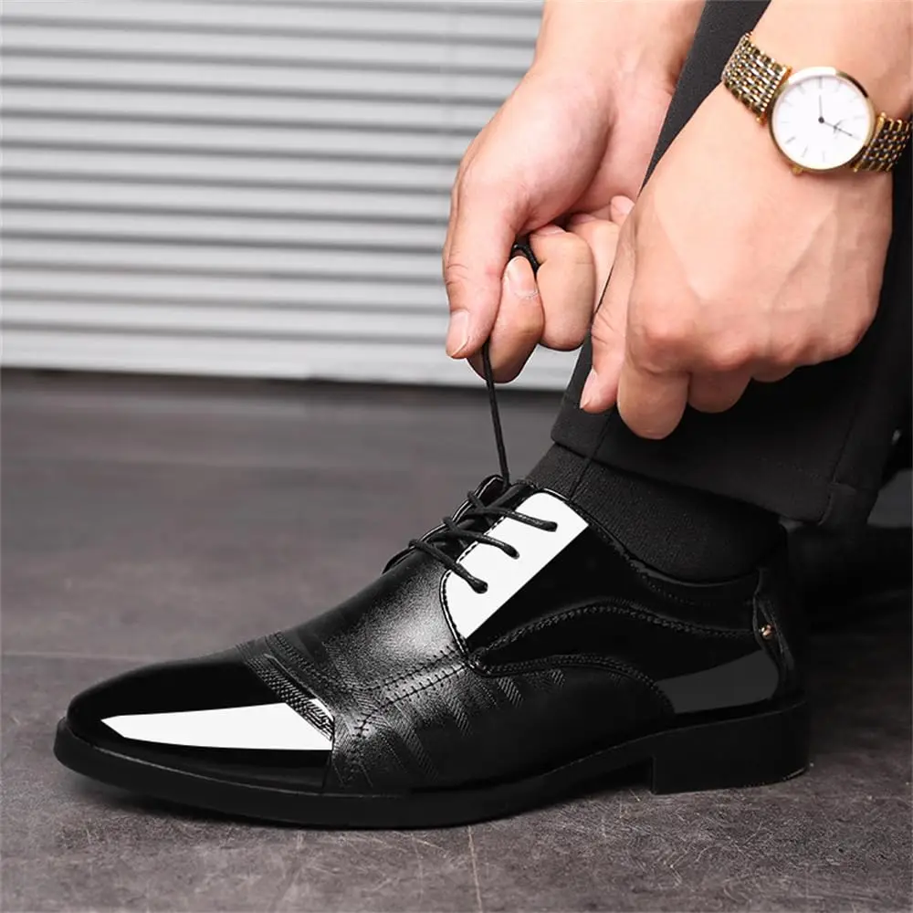 Men's Dress Shoes Business Oxfords Patent Leather Dress Shoes - Image 2