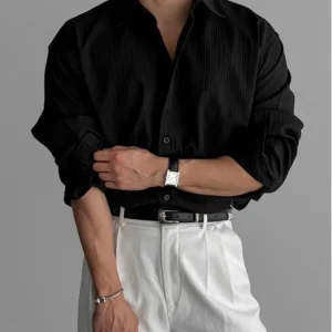 Casual Shirt for Stylish Men, Men's Wear Made of Textured Fabric High-end Quality - Thumbnail Image 2