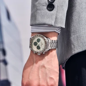 New Light Tan Retro Quartz Watch For Men Sports Chronograph - Thumbnail Image 5