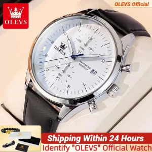 Original Men's Watches Luxury Top Brand Leather Strap Quartz Male WirstWatch Waterproof Date Business Quartz Watch for Man