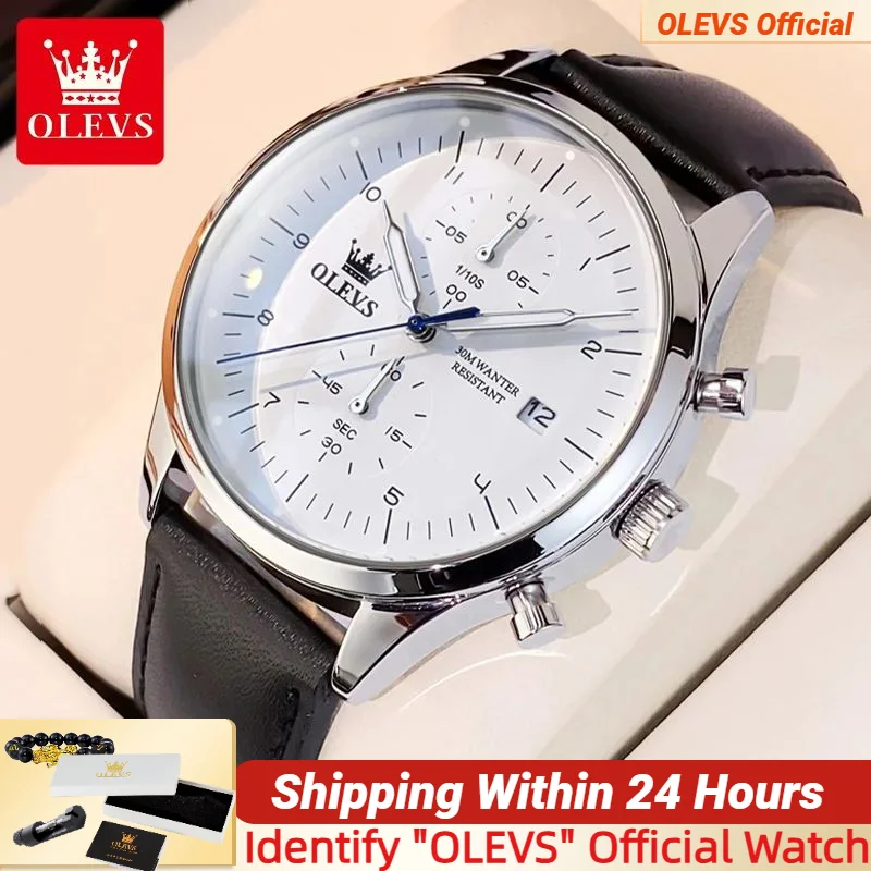 Original Men's Watches Luxury Top Brand Leather Strap Quartz Male WirstWatch Waterproof Date Business Quartz Watch for Man - Image 1