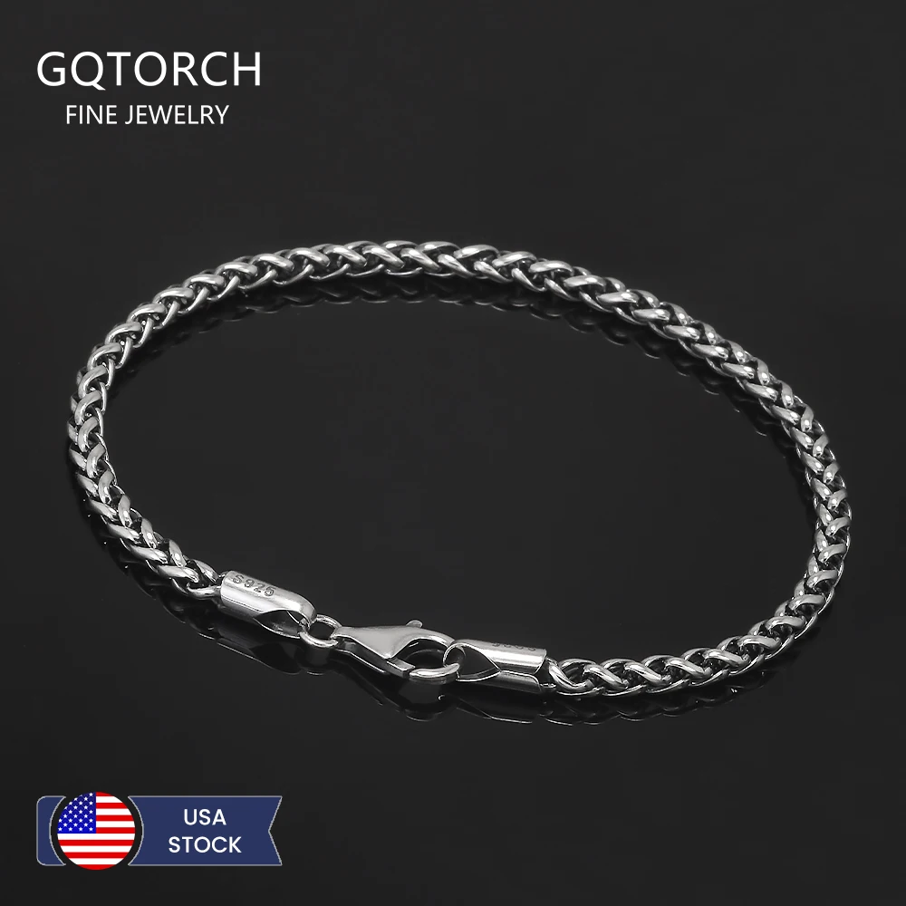 3mm 925 Sterling Silver Wheat Chain Bracelet - Image 1