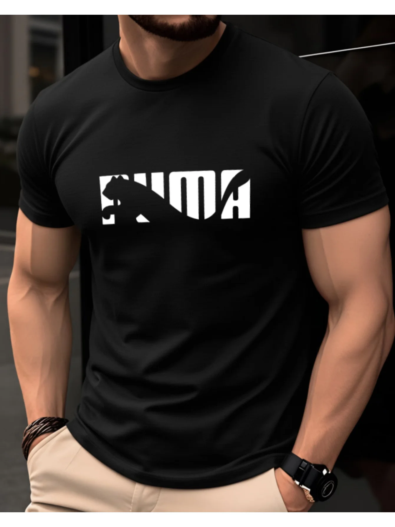 Men's Summer 100% Pure Cotton Casual Fashionable  Short Sleeved T-Shirt - Image 6