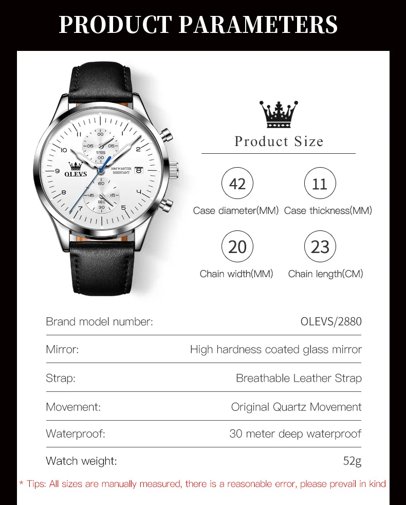 Original Men's Watches Luxury Top Brand Leather Strap Quartz Male WirstWatch Waterproof Date Business Quartz Watch for Man - Image 5