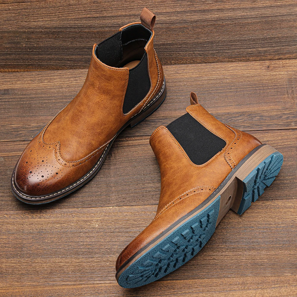 Ankle Boots Casual Brand Brogues Boots Comfortable High quality classic anti slip versatile plus size Leather Boots - Image 4