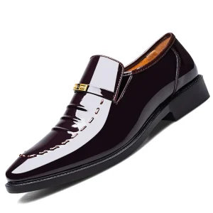 Men's Dress Loafers Slip On Casual  Loafer Dress Shoes High Gloss  Perfect for Tuxedo wear - Thumbnail Image 7