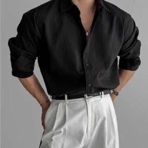 Casual Shirt for Stylish Men, Men's Wear Made of Textured Fabric High-end Quality