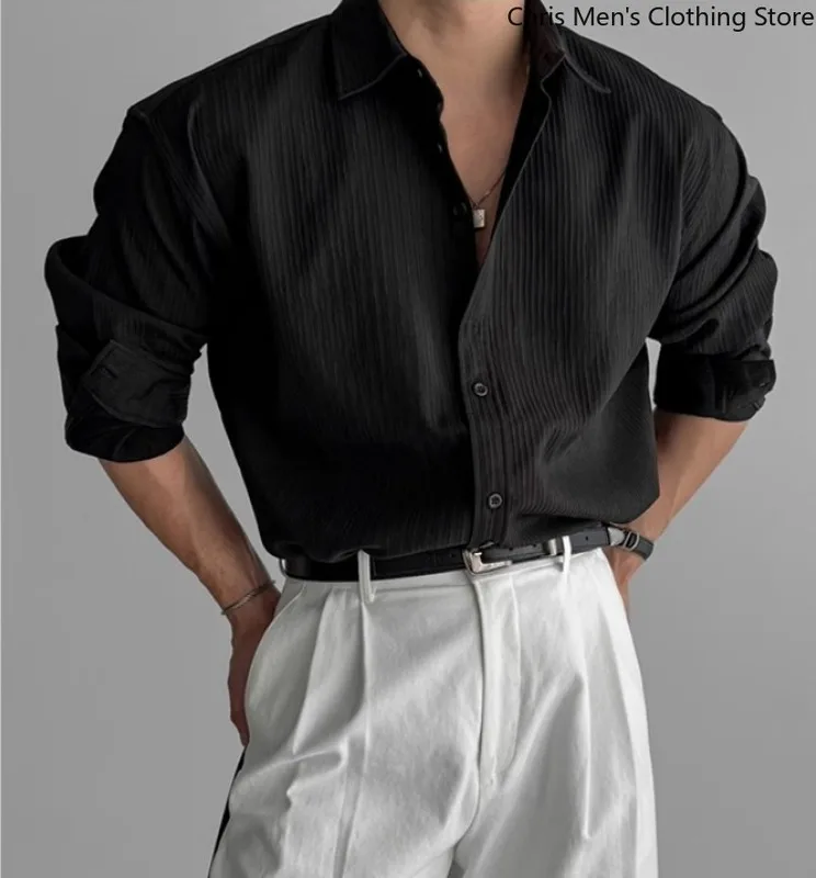 Casual Shirt for Stylish Men, Men's Wear Made of Textured Fabric High-end Quality - Image 1