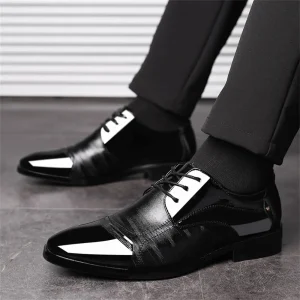 Men's Dress Shoes Business Oxfords Patent Leather Dress Shoes - Thumbnail Image 3