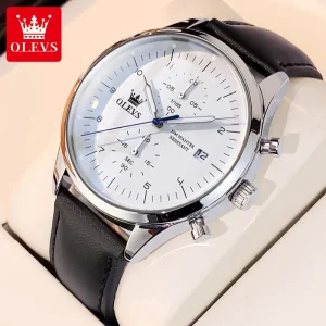 Original Men's Watches Luxury Top Brand Leather Strap Quartz Male WirstWatch Waterproof Date Business Quartz Watch for Man - Thumbnail Image 10