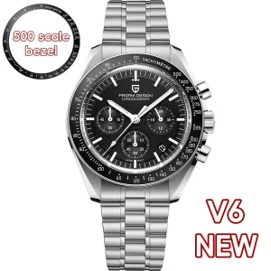 New Light Tan Retro Quartz Watch For Men Sports Chronograph - Thumbnail Image 8