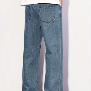 Men'S Straight Leg Denim Pants, Men'S Classic Design Jeans, Versatile for All Seasons - Thumbnail Image 2