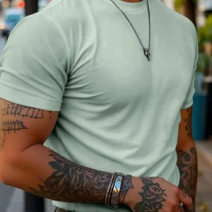 Men's Solid Color Crew Neck Short Sleeve Casual T-Shirt, Versatile For Summer Day Navy Blue