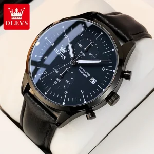 Original Men's Watches Luxury Top Brand Leather Strap Quartz Male WirstWatch Waterproof Date Business Quartz Watch for Man - Thumbnail Image 9