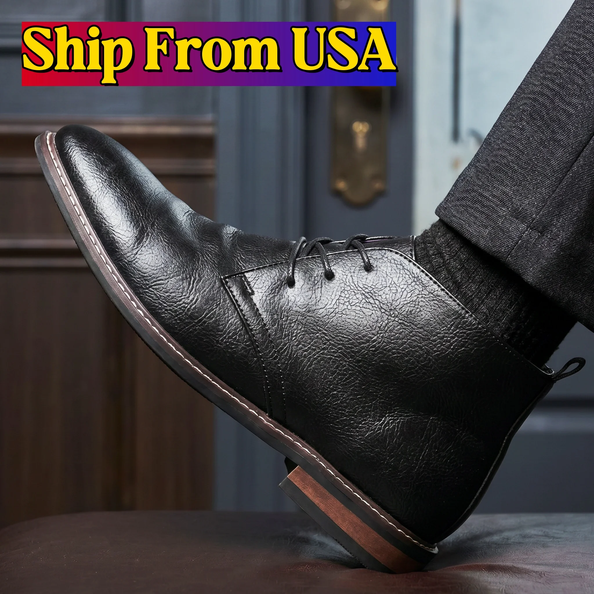 Boots Men Fashion Comfortable Casual Outdoor Walking Shoe - Image 1