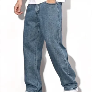 Men'S Straight Leg Denim Pants, Men'S Classic Design Jeans, Versatile for All Seasons