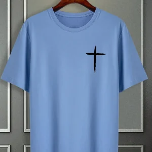 Men Plus Cross Print Tee, Cross T-Shirt, - Thumbnail Image 6