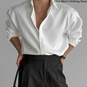 Casual Shirt for Stylish Men, Men's Wear Made of Textured Fabric High-end Quality - Thumbnail Image 5