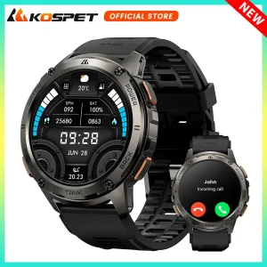 [Hot Selling] KOSPET TANK T3 Smart Watch For Men with Call and Text Digital Fitness Watches AMOLED AI Voice AOD BluetoothTracker