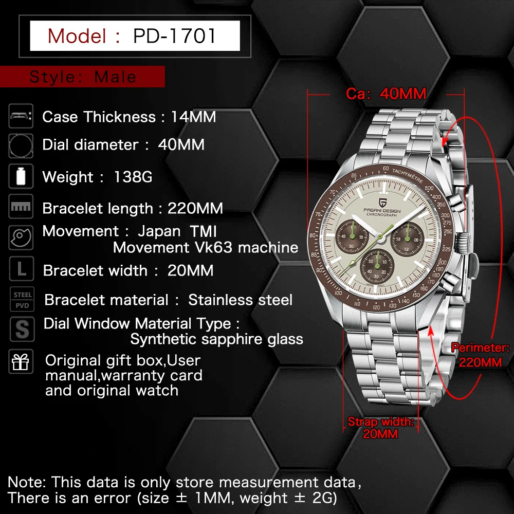 New Light Tan Retro Quartz Watch For Men Sports Chronograph - Image 7