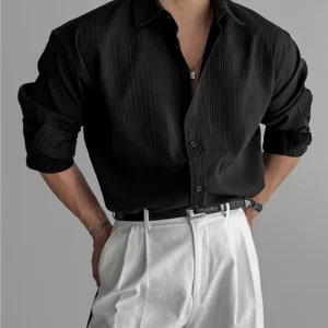Casual Shirt for Stylish Men, Men's Wear Made of Textured Fabric High-end Quality - Thumbnail Image 7
