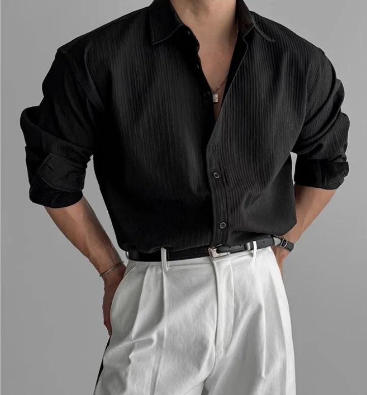 Casual Shirt for Stylish Men, Men's Wear Made of Textured Fabric High-end Quality - Image 7