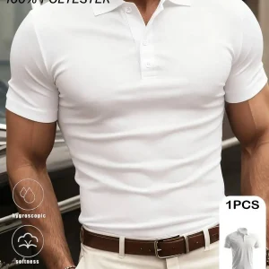 Mens Solid Color Short Sleeve Shirt Casual