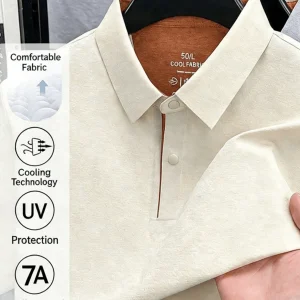 Mens Cooling UV Protection Solid Color Short Sleeve Shirt