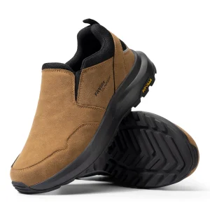 FitVille Men Extra Wide Slip On Hiking Loafers, Comfort Orthopedic Walking Sneakers with Arch Support for Outdoor Trekking Trails,