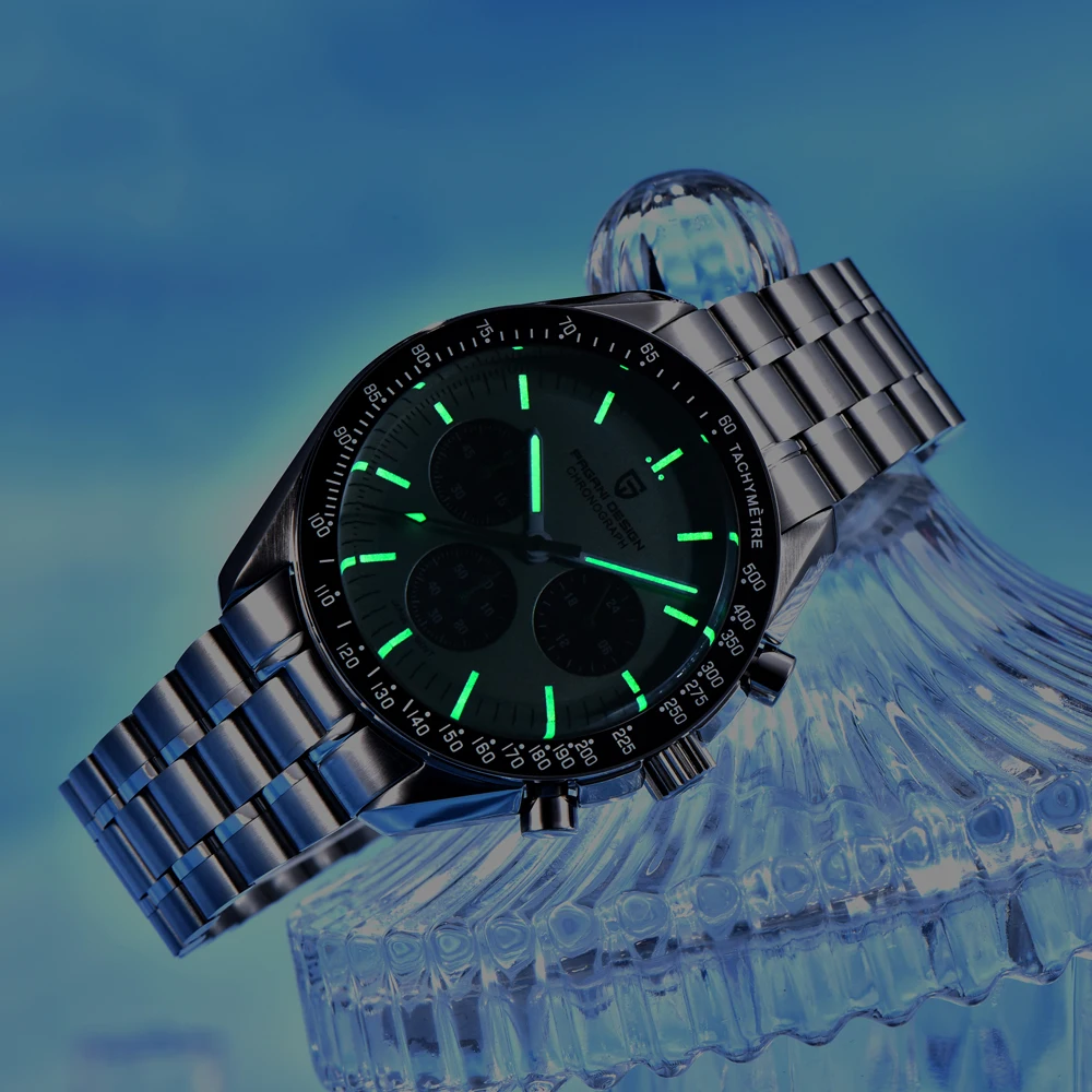 New Light Tan Retro Quartz Watch For Men Sports Chronograph - Image 3