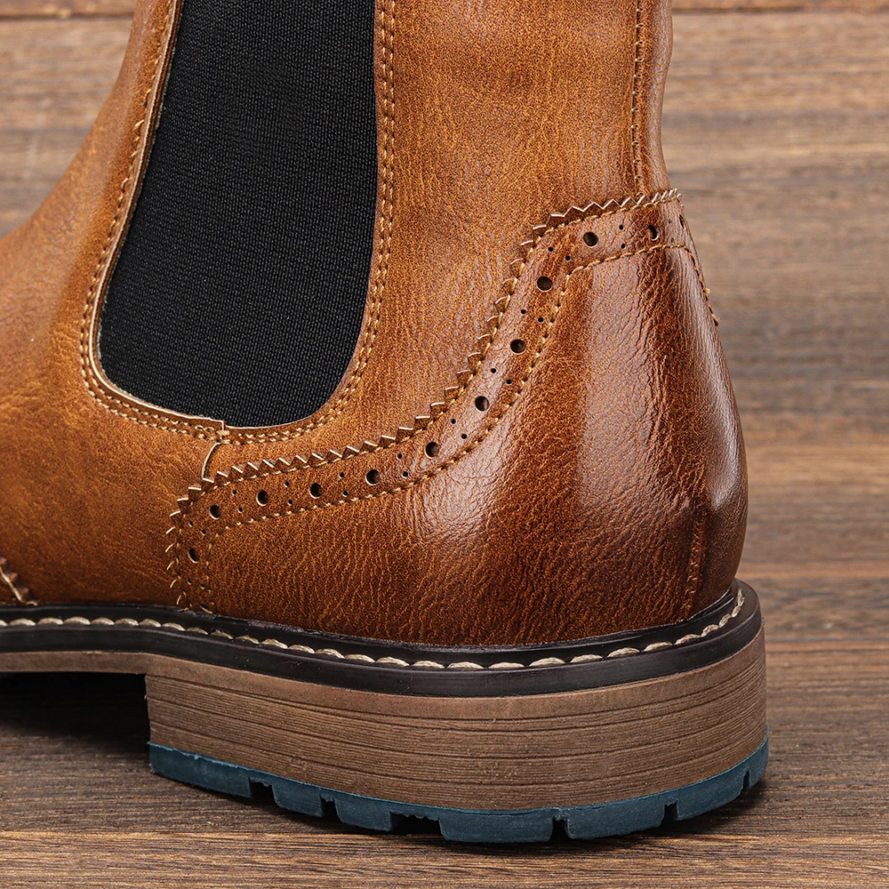 Ankle Boots Casual Brand Brogues Boots Comfortable High quality classic anti slip versatile plus size Leather Boots - Image 3