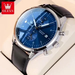Original Men's Watches Luxury Top Brand Leather Strap Quartz Male WirstWatch Waterproof Date Business Quartz Watch for Man - Thumbnail Image 7