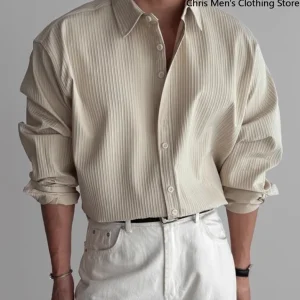 Casual Shirt for Stylish Men, Men's Wear Made of Textured Fabric High-end Quality - Thumbnail Image 4