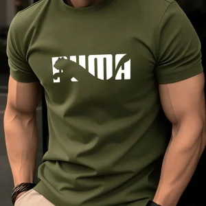 Men's Summer 100% Pure Cotton Casual Fashionable  Short Sleeved T-Shirt - Thumbnail Image 2