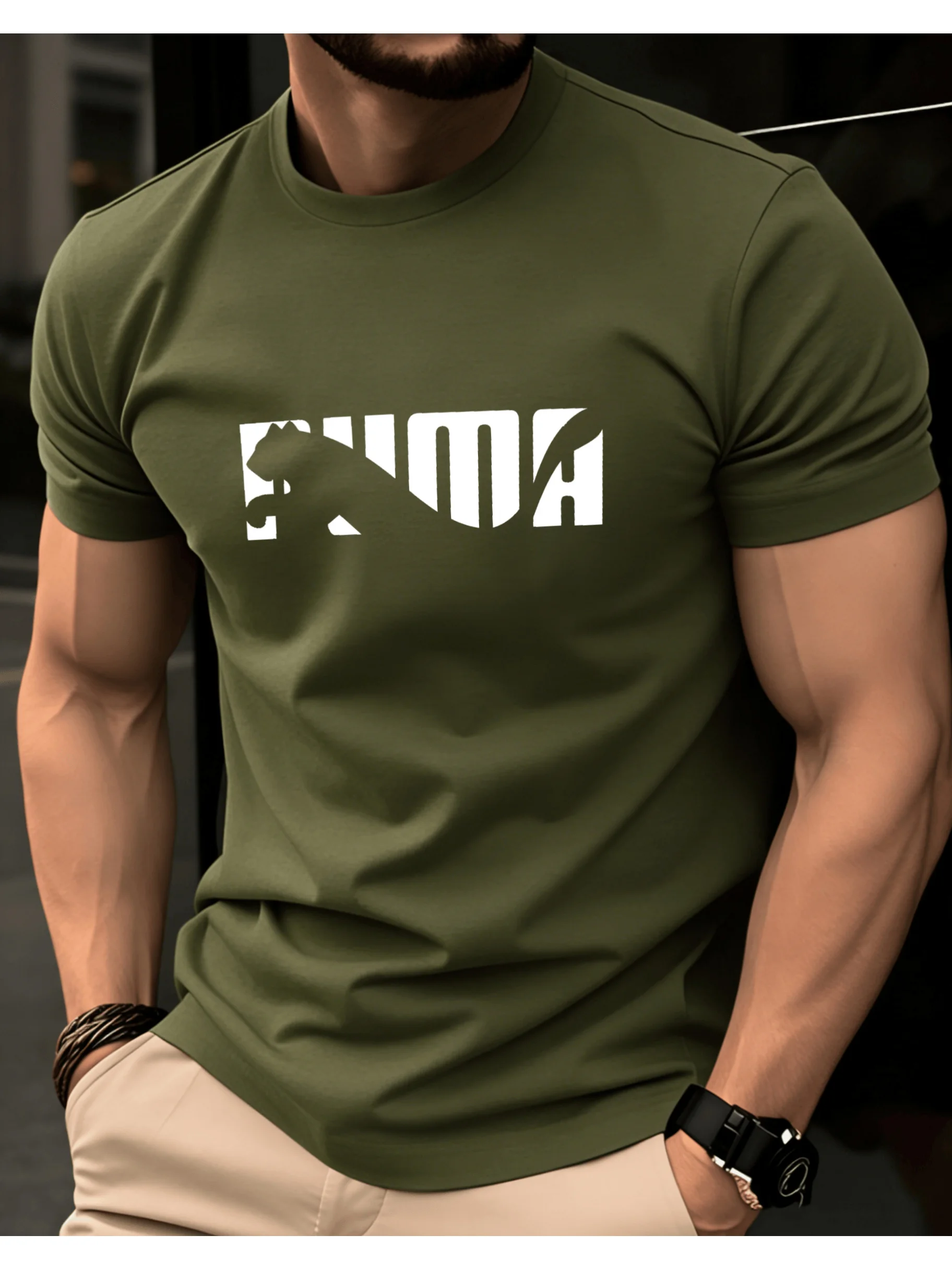 Men's Summer 100% Pure Cotton Casual Fashionable  Short Sleeved T-Shirt - Image 2