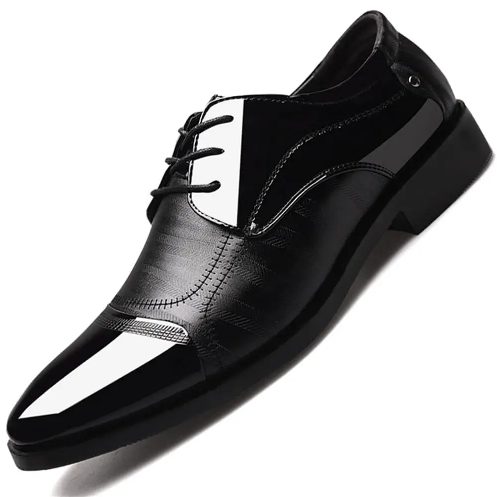 Men's Dress Shoes Business Oxfords Patent Leather Dress Shoes - Image 1