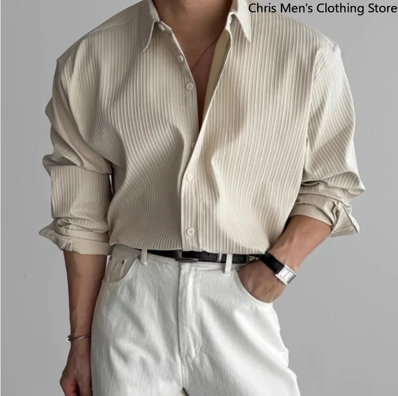 Casual Shirt for Stylish Men, Men's Wear Made of Textured Fabric High-end Quality - Image 3