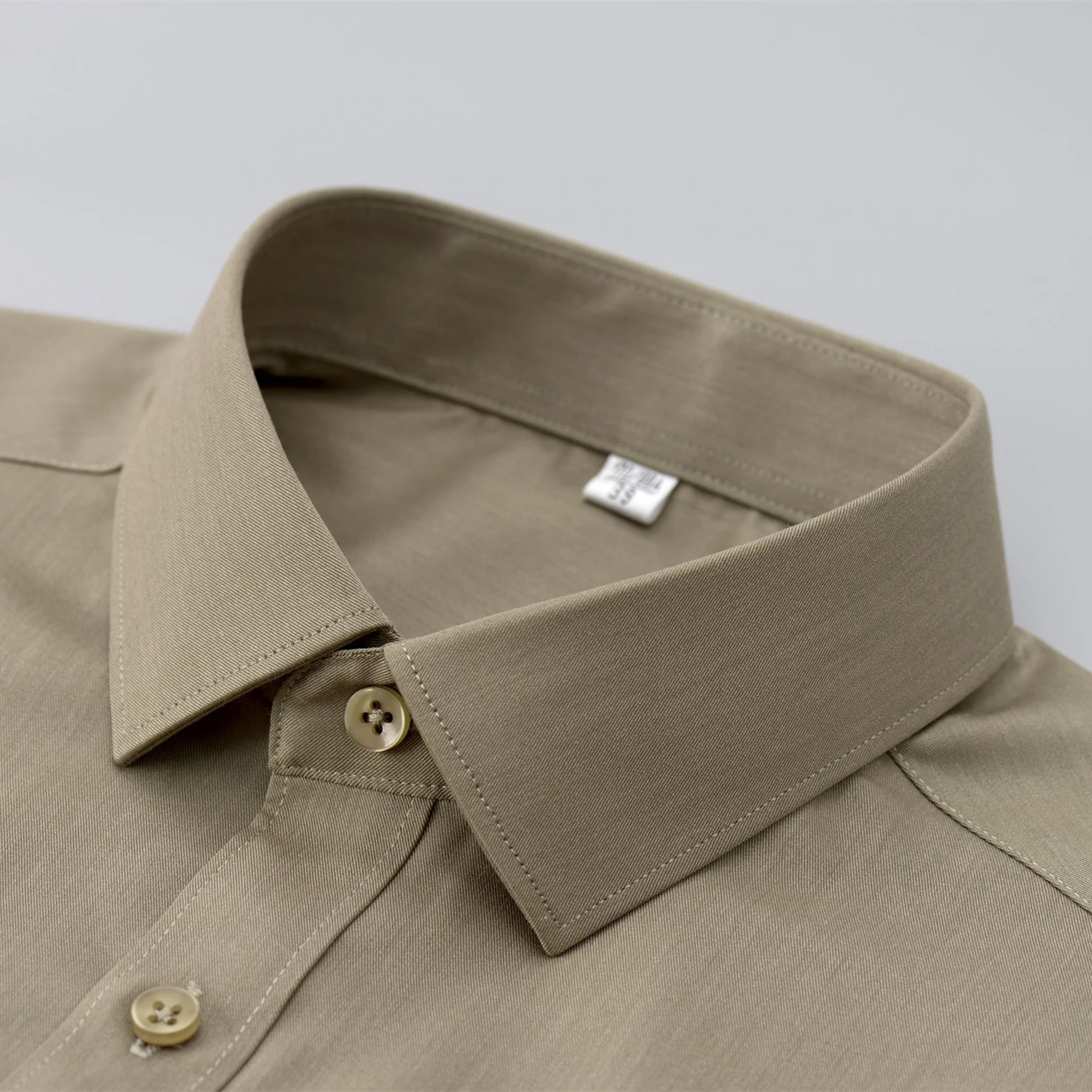 Men's Wrinkle-Free Dress Shirt Regular Fit Solid Business Formal Long Sleeve Button Up Stretch Shirts - Image 3
