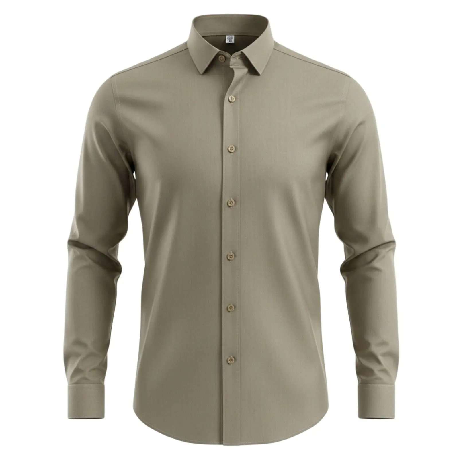 Men's Wrinkle-Free Dress Shirt Regular Fit Solid Business Formal Long Sleeve Button Up Stretch Shirts - Image 1