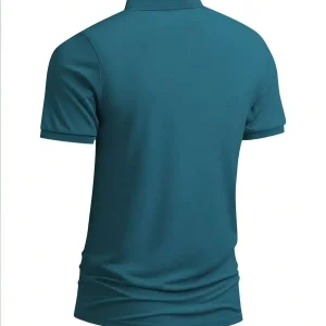 Men's Casual Breathable Plain Polo Shirt, - Thumbnail Image 5