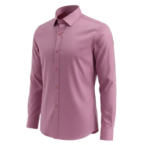 Men's Wrinkle-Free Dress Shirt Regular Fit Solid Business Formal Long Sleeve Button Up Stretch Shirts - Thumbnail Image 9