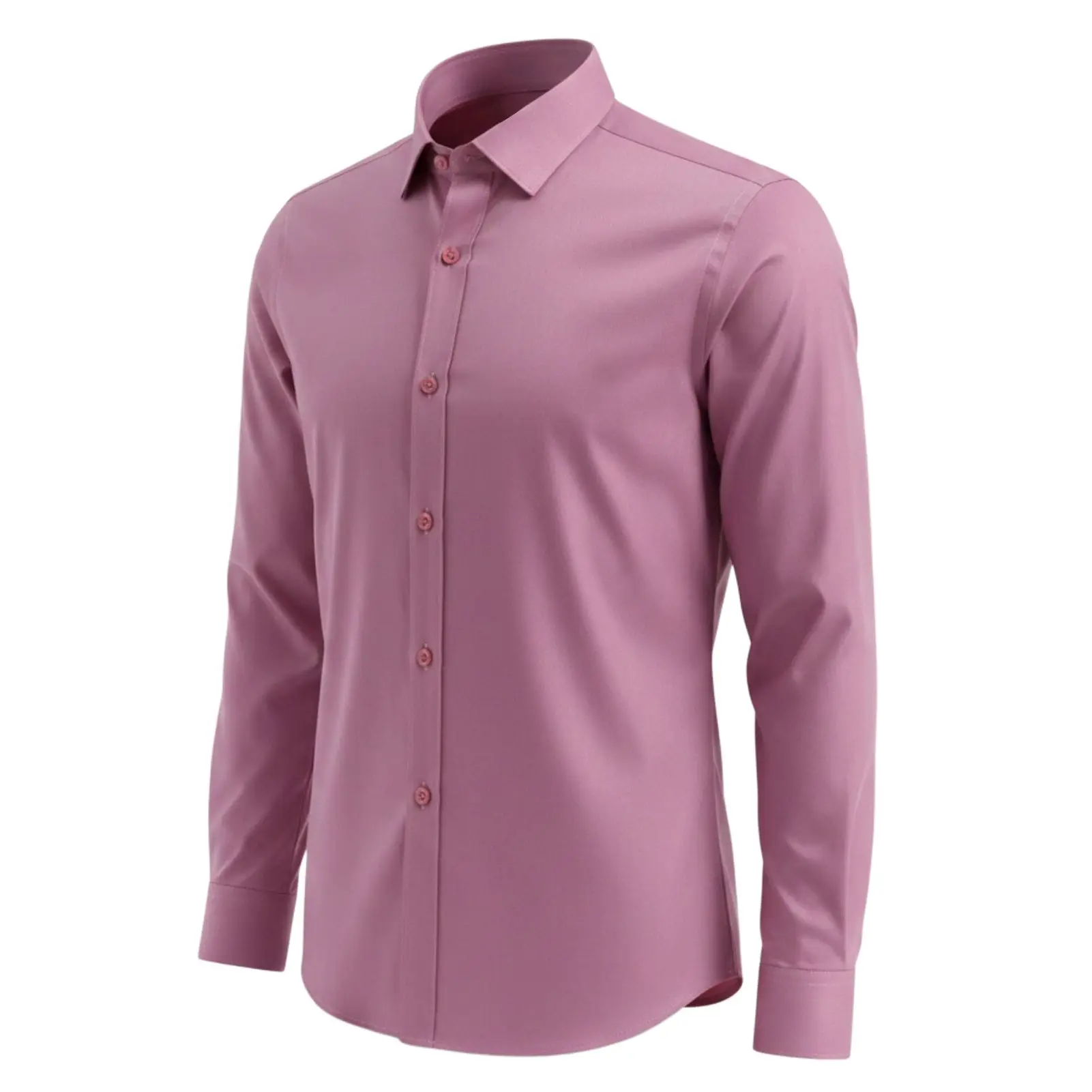 Men's Wrinkle-Free Dress Shirt Regular Fit Solid Business Formal Long Sleeve Button Up Stretch Shirts - Image 9